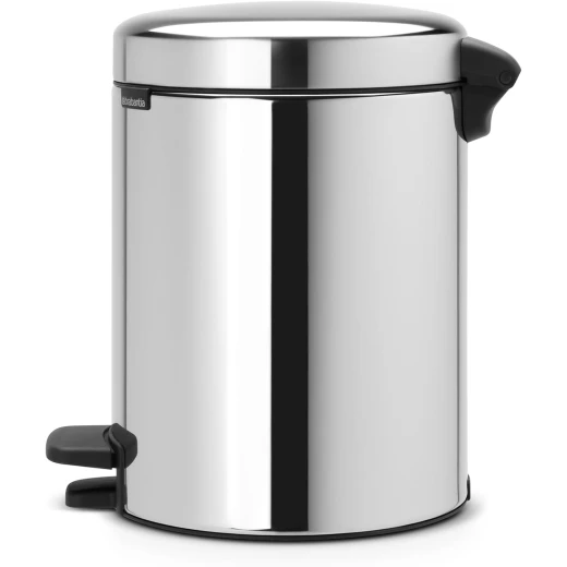 Brabantia New Icon Pedal Bin 5 Liter Brilliant Steel Soft-Close Lid, Removable Inner Bucket, Supports Ocean Cleanup Compact Trash Can - Brabantia - Image 3