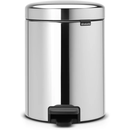 Brabantia New Icon Pedal Bin 5 Liter Brilliant Steel Soft-Close Lid, Removable Inner Bucket, Supports Ocean Cleanup Compact Trash Can Brabantia New Icon Pedal Bin 5 Liter Brilliant Steel Soft-Close Lid, Removable Inner Bucket, Supports Ocean Cleanup Compact Trash Can