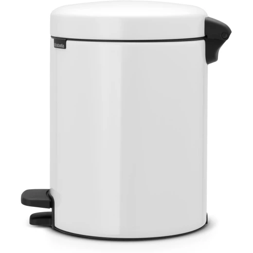 Brabantia New Icon Pedal Bin 5 Liter White Soft-Close Lid, Removable Inner Bucket, Supports Ocean Cleanup Compact Trash Can - Brabantia - Image 3