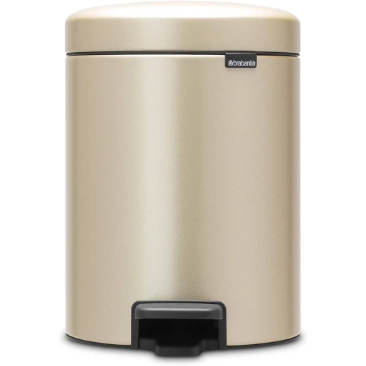 Brabantia NewIcon Pedal Bin 5L Champagne Soft Close Lid, Compact Design, Supports Ocean Cleanup, Stylish Trash Can for Bathroom or Office, 10-Year Guarantee Brabantia NewIcon Pedal Bin 5L Champagne Soft Close Lid, Compact Design, Supports Ocean Cleanup, Stylish Trash Can for Bathroom or Office, 10-Year Guarantee