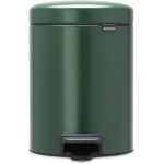 Brabantia New Icon Pedal Bin 5 Liter Pine Green Soft-Close Lid, Removable Inner Bucket, Supports Ocean Cleanup Compact Trash Can - Brabantia