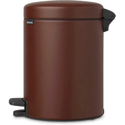 Brabantia New Icon Pedal Bin 5 Liter Mineral Cosy Brown Soft-Close Lid, Removable Inner Bucket, Supports Ocean Cleanup Compact Trash Can  21 x 27 x 29 cm - Brabantia - Image 3