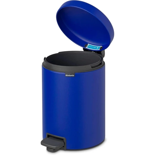 Brabantia New Icon Pedal Bin 5 Liter Mineral Powerful Blue Soft-Close Lid, Removable Inner Bucket, Supports Ocean Cleanup Compact Trash Can 21 x 27 x 29 cm - Brabantia - Image 7