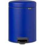 Brabantia New Icon Pedal Bin 5 Liter Mineral Powerful Blue Soft-Close Lid, Removable Inner Bucket, Supports Ocean Cleanup Compact Trash Can 21 x 27 x 29 cm - Brabantia