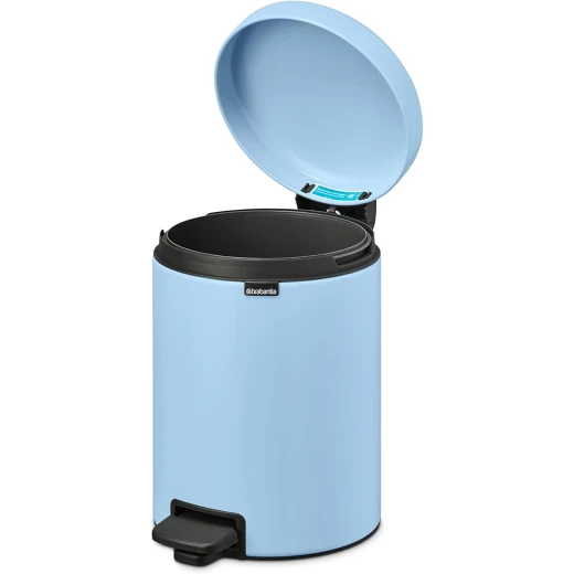 Brabantia NewIcon Pedal Bin 5L Small Waste Bin for Bathroom or Toilet Soft Closing Lid Light Pedal Operation  with Removable Inner Bucket - Non-Slip Base  Dreamy Blue 21 x 27 x 29 cm - Brabantia - Image 3