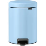 Brabantia NewIcon Pedal Bin 5L Small Waste Bin for Bathroom or Toilet Soft Closing Lid Light Pedal Operation  with Removable Inner Bucket - Non-Slip Base  Dreamy Blue 21 x 27 x 29 cm - Brabantia
