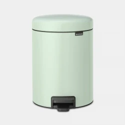 Brabantia NewIcon 5L Pedal Bin Jade Green Soft Close Lid, Odor Seal, Removable Inner Bucket, Non-Slip Base Small Trash Can for Bathroom, Kitchen, or Office