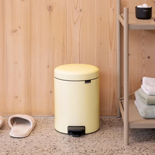 Brabantia NewIcon 5L Pedal Bin Mellow Yellow Soft Close Lid, Odor Seal, Removable Inner Bucket, Non-Slip Base Small Trash Can for Bathroom, Kitchen, or Office - Brabantia - Image 2