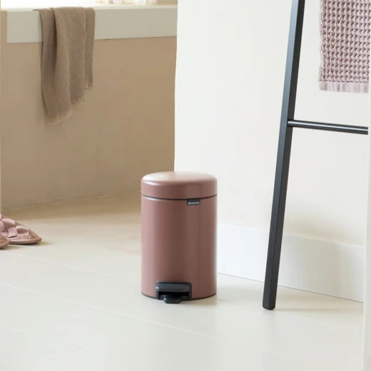 Brabantia NewIcon 3L Pedal Bin Satin Taupe Soft Close Lid, Odor Seal, Removable Inner Bucket, Non-Slip Base Small Trash Can for Bathroom, Kitchen, or Office - Brabantia - Image 2