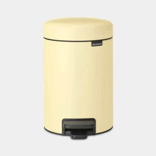 Brabantia NewIcon 3L Pedal Bin Mellow Yellow Soft Close Lid, Odor Seal, Removable Inner Bucket, Non-Slip Base Small Trash Can for Bathroom, Kitchen, or Office Brabantia NewIcon 3L Pedal Bin Mellow Yellow Soft Close Lid, Odor Seal, Removable Inner Bucket, Non-Slip Base Small Trash Can for Bathroom, Kitchen, or Office