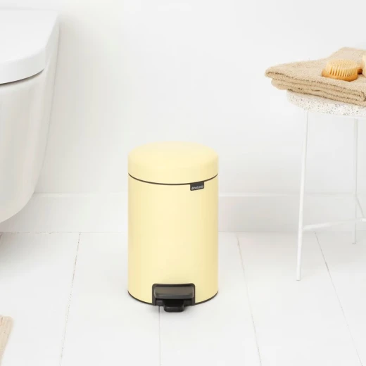 Brabantia NewIcon 3L Pedal Bin Mellow Yellow Soft Close Lid, Odor Seal, Removable Inner Bucket, Non-Slip Base Small Trash Can for Bathroom, Kitchen, or Office - Brabantia - Image 2