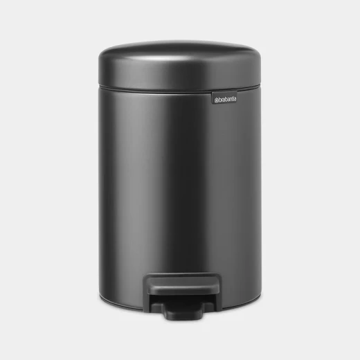 Brabantia NewIcon Pedal Bin 3L Confident Grey Soft Close Lid, Odor Seal, Removable Inner Bucket, Non-Slip Base, Anti-Tilt Compact Trash Can for Bathroom, Bedroom, or Office Brabantia NewIcon Pedal Bin 3L Confident Grey Soft Close Lid, Odor Seal, Removable Inner Bucket, Non-Slip Base, Anti-Tilt Compact Trash Can for Bathroom, Bedroom, or Office