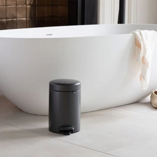 Brabantia NewIcon Pedal Bin 3L Confident Grey Soft Close Lid, Odor Seal, Removable Inner Bucket, Non-Slip Base, Anti-Tilt Compact Trash Can for Bathroom, Bedroom, or Office - Brabantia - Image 2