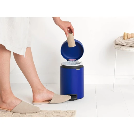 Brabantia NewIcon Pedal Bin 3L Mineral Powerful Blue Soft Close Lid, Odor-Proof, Removable Inner Bucket, Non-Slip Base, Anti-Tilt Compact Trash Can for Bathroom, Bedroom, or Office Stylish and Space-Saving - Brabantia - Image 8