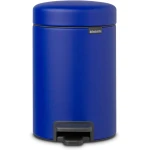 Brabantia NewIcon Pedal Bin 3L Mineral Powerful Blue Soft Close Lid, Odor-Proof, Removable Inner Bucket, Non-Slip Base, Anti-Tilt Compact Trash Can for Bathroom, Bedroom, or Office Stylish and Space-Saving - Brabantia