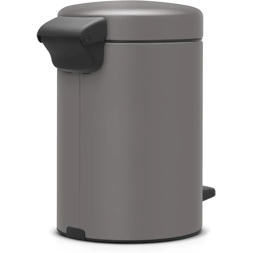 Brabantia NewIcon Pedal Bin 3L Mineral Concrete Grey Soft Close Lid, Compact Design, Supports Ocean Cleanup, Stylish & Silent Trash Can for Bathroom or Office - Brabantia - Image 3