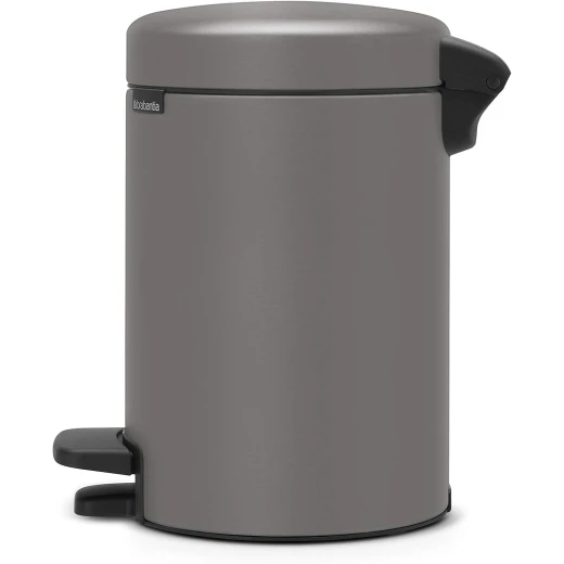 Brabantia NewIcon Pedal Bin 3L Mineral Concrete Grey Soft Close Lid, Compact Design, Supports Ocean Cleanup, Stylish & Silent Trash Can for Bathroom or Office - Brabantia - Image 4