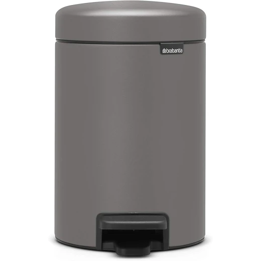 Brabantia NewIcon Pedal Bin 3L Mineral Concrete Grey Soft Close Lid, Compact Design, Supports Ocean Cleanup, Stylish & Silent Trash Can for Bathroom or Office Brabantia NewIcon Pedal Bin 3L Mineral Concrete Grey Soft Close Lid, Compact Design, Supports Ocean Cleanup, Stylish & Silent Trash Can for Bathroom or Office
