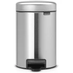 Brabantia NewIcon Pedal Bin 3L Matt Steel Fingerprint Proof, Soft Close Lid, Removable Plastic Inner Bucket, Supports Ocean Cleanup, 10-Year Guarantee - Brabantia