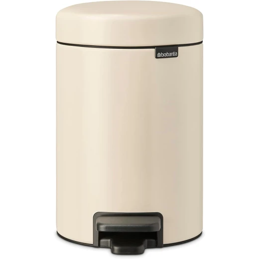 Brabantia NewIcon Pedal Bin 3L Small Waste Bin for Bathroom or Toilet Soft Closing Lid Light Pedal Operation with Removable Inner Bucket - Non-Slip Base Soft Beige 23.5 cm x 16.8 cm x 16.8 cm Brabantia NewIcon Pedal Bin 3L Small Waste Bin for Bathroom or Toilet Soft Closing Lid Light Pedal Operation with Removable Inner Bucket - Non-Slip Base Soft Beige 23.5 cm x 16.8 cm x 16.8 cm