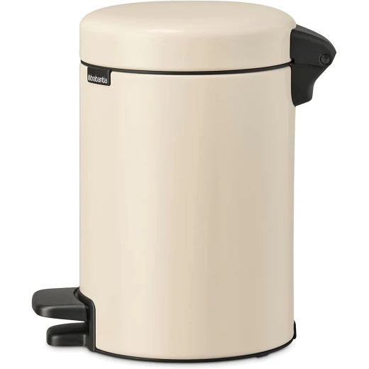 Brabantia NewIcon Pedal Bin 3L Small Waste Bin for Bathroom or Toilet Soft Closing Lid Light Pedal Operation with Removable Inner Bucket - Non-Slip Base  Soft Beige 23.5 cm x 16.8 cm x 16.8 cm - Brabantia - Image 3