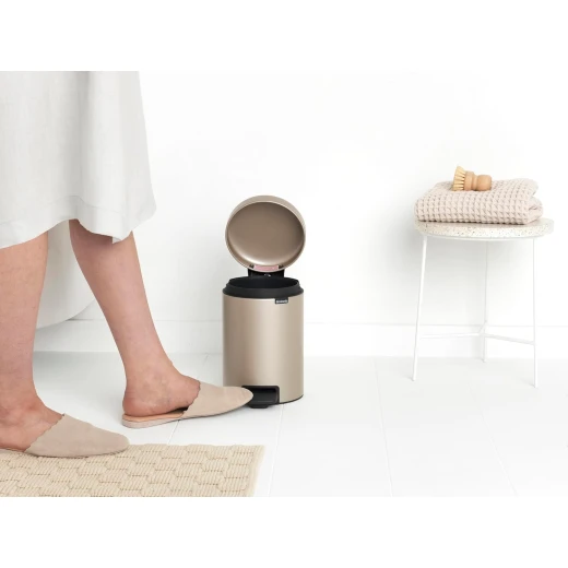 Brabantia NewIcon Pedal Bin 3L Champagne Soft Close Lid, Compact Design, Supports Ocean Cleanup, Stylish Trash Can for Bathroom or Office, 10-Year Guarantee - Brabantia - Image 7