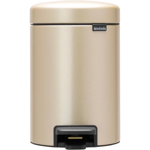 Brabantia NewIcon Pedal Bin 3L Champagne Soft Close Lid, Compact Design, Supports Ocean Cleanup, Stylish Trash Can for Bathroom or Office, 10-Year Guarantee Brabantia NewIcon Pedal Bin 3L Champagne Soft Close Lid, Compact Design, Supports Ocean Cleanup, Stylish Trash Can for Bathroom or Office, 10-Year Guarantee