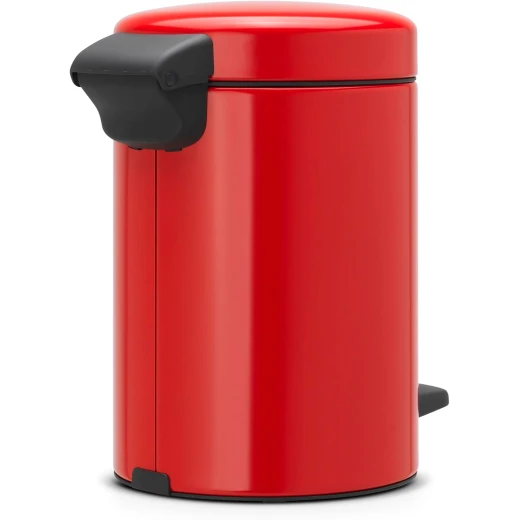 Brabantia NewIcon Pedal Bin 3L Red Soft Close Lid, Removable Plastic Inner Bucket, Supports Ocean Cleanup, 10-Year Guarantee Stylish Small Trash Can for Bathroom or Office - Brabantia - Image 4