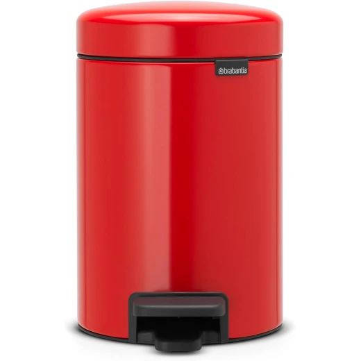 Brabantia NewIcon Pedal Bin 3L Red Soft Close Lid, Removable Plastic Inner Bucket, Supports Ocean Cleanup, 10-Year Guarantee Stylish Small Trash Can for Bathroom or Office Brabantia NewIcon Pedal Bin 3L Red Soft Close Lid, Removable Plastic Inner Bucket, Supports Ocean Cleanup, 10-Year Guarantee Stylish Small Trash Can for Bathroom or Office