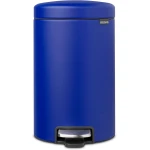 Brabantia - NewIcon Pedal Bin 12L - Medium Waste Bin for Kitchen or Bedroom - Soft Closing Lid - Light Pedal Operation - with Removable Inner Bucket - Non-Slip Base - Powerful Blue - 25 x 34 x 41 cm - Brabantia