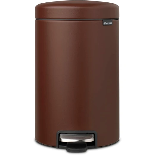 Brabantia - NewIcon Pedal Bin 12L - Medium Waste Bin for Kitchen or Bedroom - Soft Closing Lid - Light Pedal Operation - with Removable Inner Bucket - Non-Slip Base - Cosy Brown - 25 x 34 x 41 cm Brabantia - NewIcon Pedal Bin 12L - Medium Waste Bin for Kitchen or Bedroom - Soft Closing Lid - Light Pedal Operation - with Removable Inner Bucket - Non-Slip Base - Cosy Brown - 25 x 34 x 41 cm