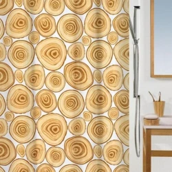 ستارة حمام لوج بني، 180×200 سم، 100٪ بوليستر، مقاومة للعفن والبكتيريا، طاردة للماء، سهلة التنظيف من سبيريلا