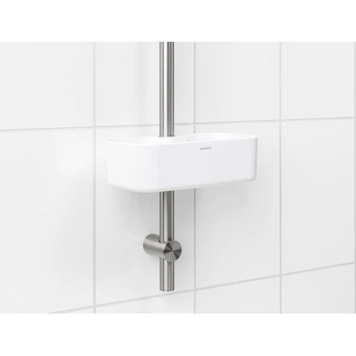 ReNew Shower Caddy White, Rust-Resistant, No-Drill Mounting, Compact & Adjustable, Fits 16–28mm Shower Rods, 2kg Load Capacity - Brabantia - Image 6
