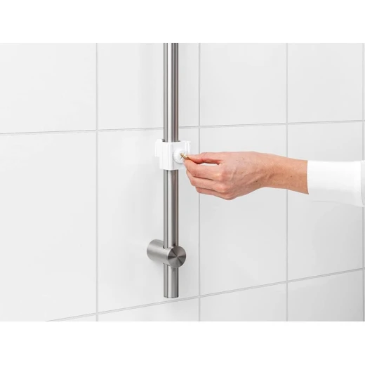 ReNew Shower Caddy White, Rust-Resistant, No-Drill Mounting, Compact & Adjustable, Fits 16–28mm Shower Rods, 2kg Load Capacity - Brabantia - Image 2