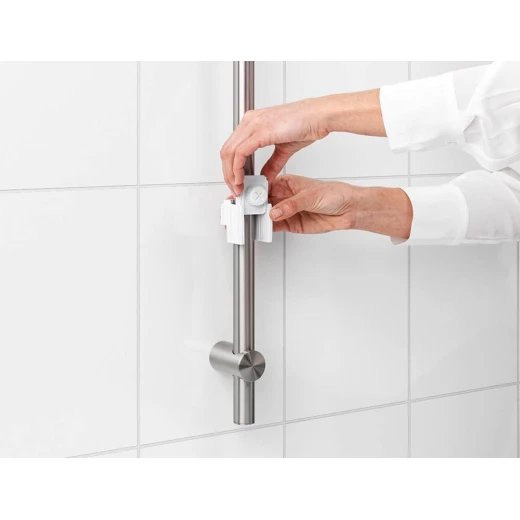 ReNew Shower Caddy White, Rust-Resistant, No-Drill Mounting, Compact & Adjustable, Fits 16–28mm Shower Rods, 2kg Load Capacity - Brabantia - Image 8