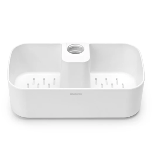 ReNew Shower Caddy White, Rust-Resistant, No-Drill Mounting, Compact & Adjustable, Fits 16–28mm Shower Rods, 2kg Load Capacity