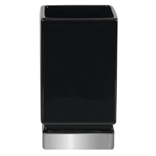 Spirella Roma Toothmug Black & Silver, Porcelain, 7x12 cm, Durable & Moisture-Resistant, Glossy Finish, Modern Bathroom Tumbler Spirella Roma Toothmug Black & Silver, Porcelain, 7x12 cm, Durable & Moisture-Resistant, Glossy Finish, Modern Bathroom Tumbler
