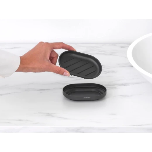 Brabantia MindSet Soap Dish Mineral Infinite Grey, Non-Slip Base, Drainage Design, Corrosion-Resistant, Easy to Clean 8 x 11.94 x 2.54 cm - Brabantia - Image 6
