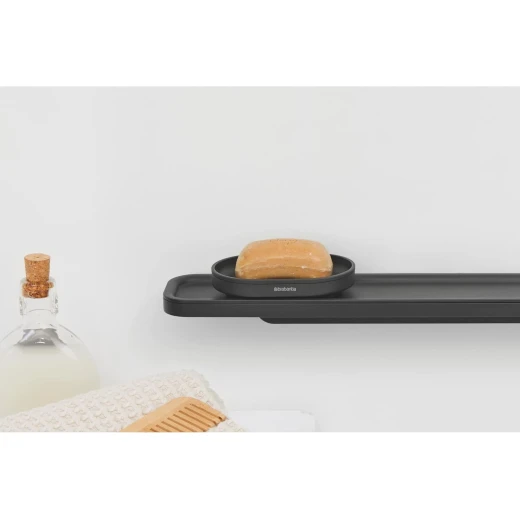 Brabantia MindSet Soap Dish Mineral Infinite Grey, Non-Slip Base, Drainage Design, Corrosion-Resistant, Easy to Clean 8 x 11.94 x 2.54 cm - Brabantia - Image 2