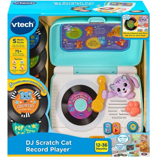 VTech DJ Scratch Cat Record Player – Interactive Music Toy VTech DJ Scratch Cat Record Player – Interactive Music Toy