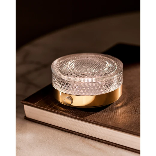 Madame COCO Claire Touch Lamp 10x10x5 cm, Gold Finish Adjustable Brightness, Touch Control, Compact LED Table Lamp for Bedroom, Desk, or Living Room - Madame COCO - Image 3