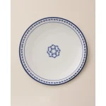 Madame COCO Blue Dream Esperer Dinner Plate, 21 cm, Blue/White Ethnic Design, New Bone China Plate for Stylish Table Settings, Made in Turkey - Madame COCO