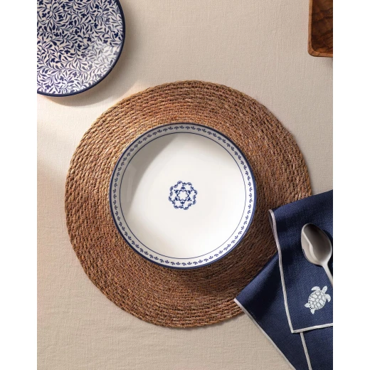 Madame COCO Blue Dream Esperer Dinner Plate, 21 cm, Blue/White Ethnic Design, New Bone China Plate for Stylish Table Settings, Made in Turkey - Madame COCO - Image 3
