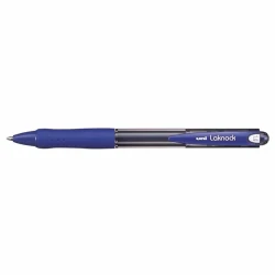 Uni-Ball Laknock Retractable Ballpoint Pen, 1.0mm Bold Tip, Blue Ink, Smooth Free Flow Writing, Comfortable Grip, Made with 70% Recycled Materials