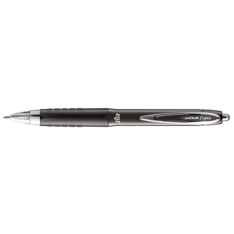 Uni-Ball Signo UMN207 Gel Pen, 0.4 mm Fine Tip, Black Ink, Smooth Writing, Translucent Barrel, Metal Clip, Precise Gel Rollerball Pen - uniball