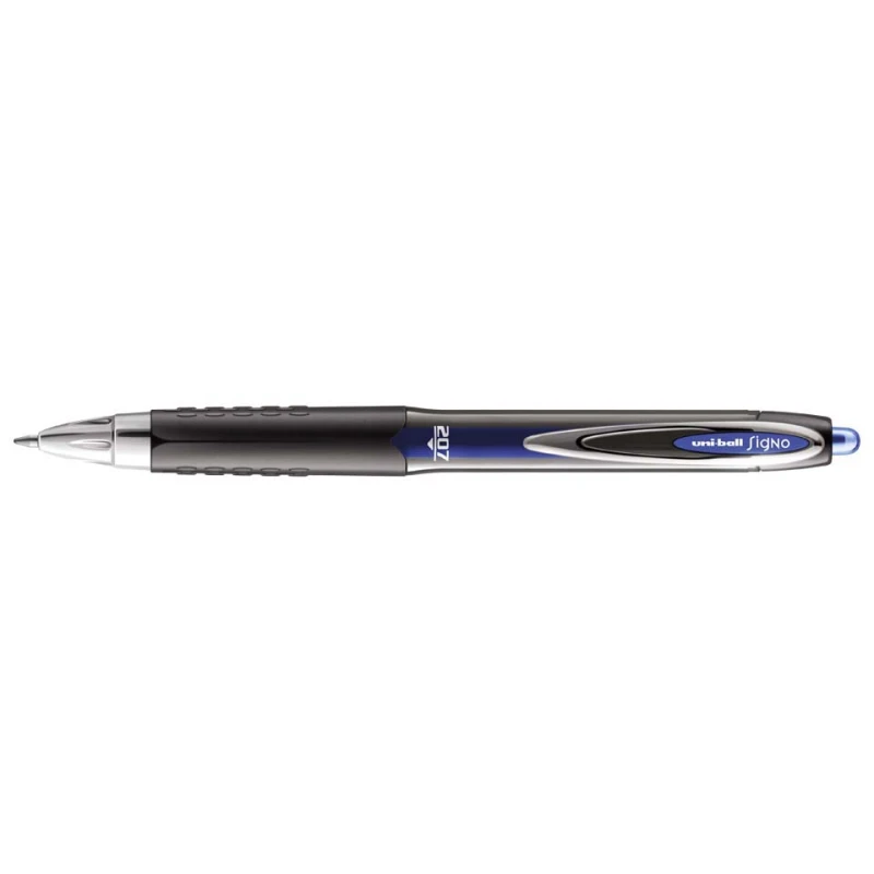 Uni-Ball Signo UMN207 Gel Pen, 0.4 mm Fine Tip, Blue Ink, Smooth Writing, Translucent Barrel, Metal Clip, Precise Gel Rollerball Pen - uniball
