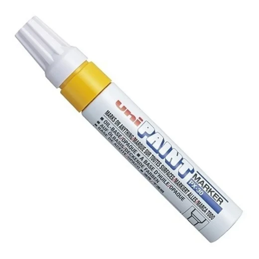 قلم طلاء يوني بول PX-30 ,رأس عريض، حبر أصفر, يكتب على المعدن والخشب والبلاستيك والزجاج والحجر، لمسة نهائية لامعة، مثالي للأعمال اليدوية والاستخدام الصناعي قلم طلاء يوني بول PX-30 ,رأس عريض، حبر أصفر, يكتب على المعدن والخشب والبلاستيك والزجاج والحجر، لمسة نهائية لامعة، مثالي للأعمال اليدوية والاستخدام الصناعي