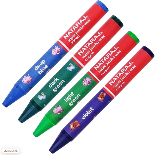 Nataraj Super Jumbo Round Wax Crayons, 12 Vibrant Colors, Extra Thick, Easy-Grip Crayons for Kids, Smooth Application & Strong Color Coverage, Non-Toxic & Safe - Nataraj - Image 2