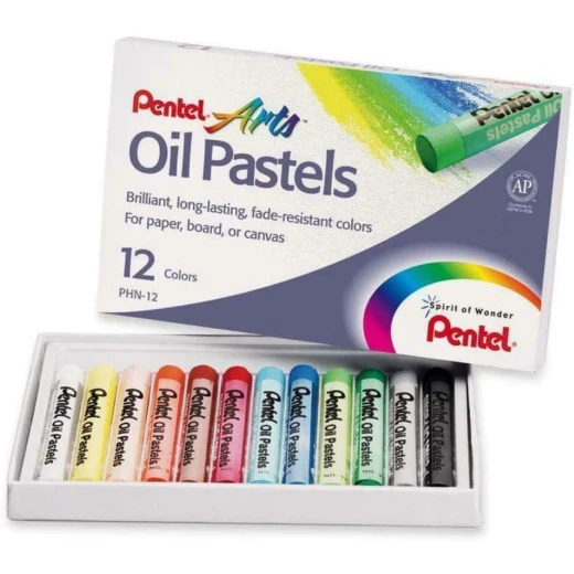 Pentel Oil Pastels, Set of 12 Vibrant Colors, Smooth Blending, Acid-Free & Fade-Resistant, Non-Toxic & Humid-Resistant, Ideal for Students, Kids & Hobby Artists Pentel Oil Pastels, Set of 12 Vibrant Colors, Smooth Blending, Acid-Free & Fade-Resistant, Non-Toxic & Humid-Resistant, Ideal for Students, Kids & Hobby Artists