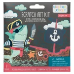 Stephen Joseph Scratch Art Kit for Kids, Shark Theme, Includes 6 Cards & Wooden Tool, Fun DIY Art Activity to Build Creativity & Motor Skills – Safe & Eco-Friendly - Stephen Joseph